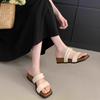 Beautiful Thick-soled Slippers for Women's Summer Wear 2025 New High-end One-word Sandals with Skirts, Vacation Beach Sandals