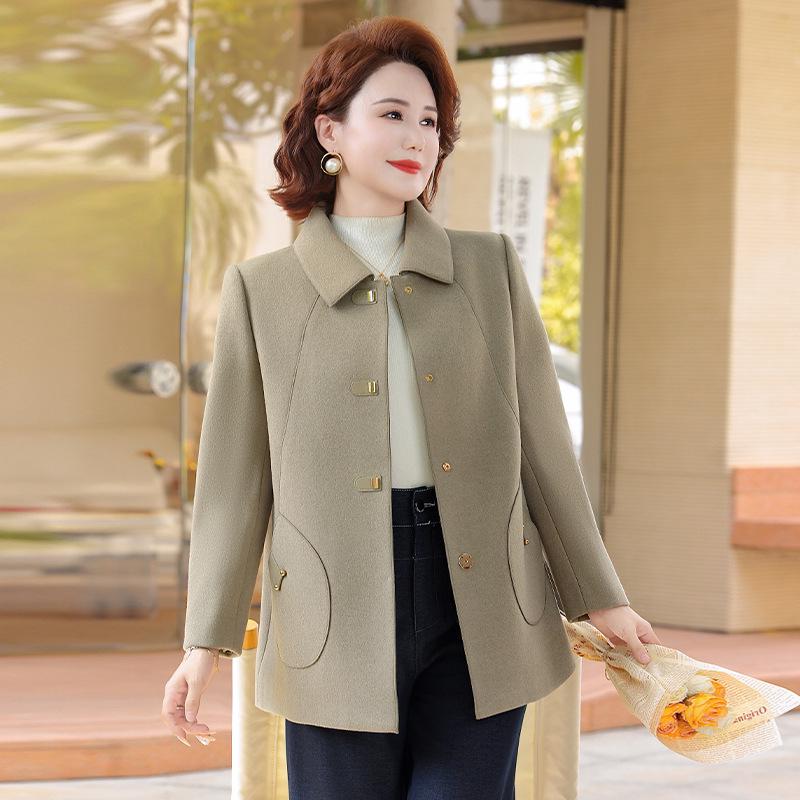 Elegant Mom's Wool Coat - Autumn/Winter Fashion Double-Sided Short Jacket