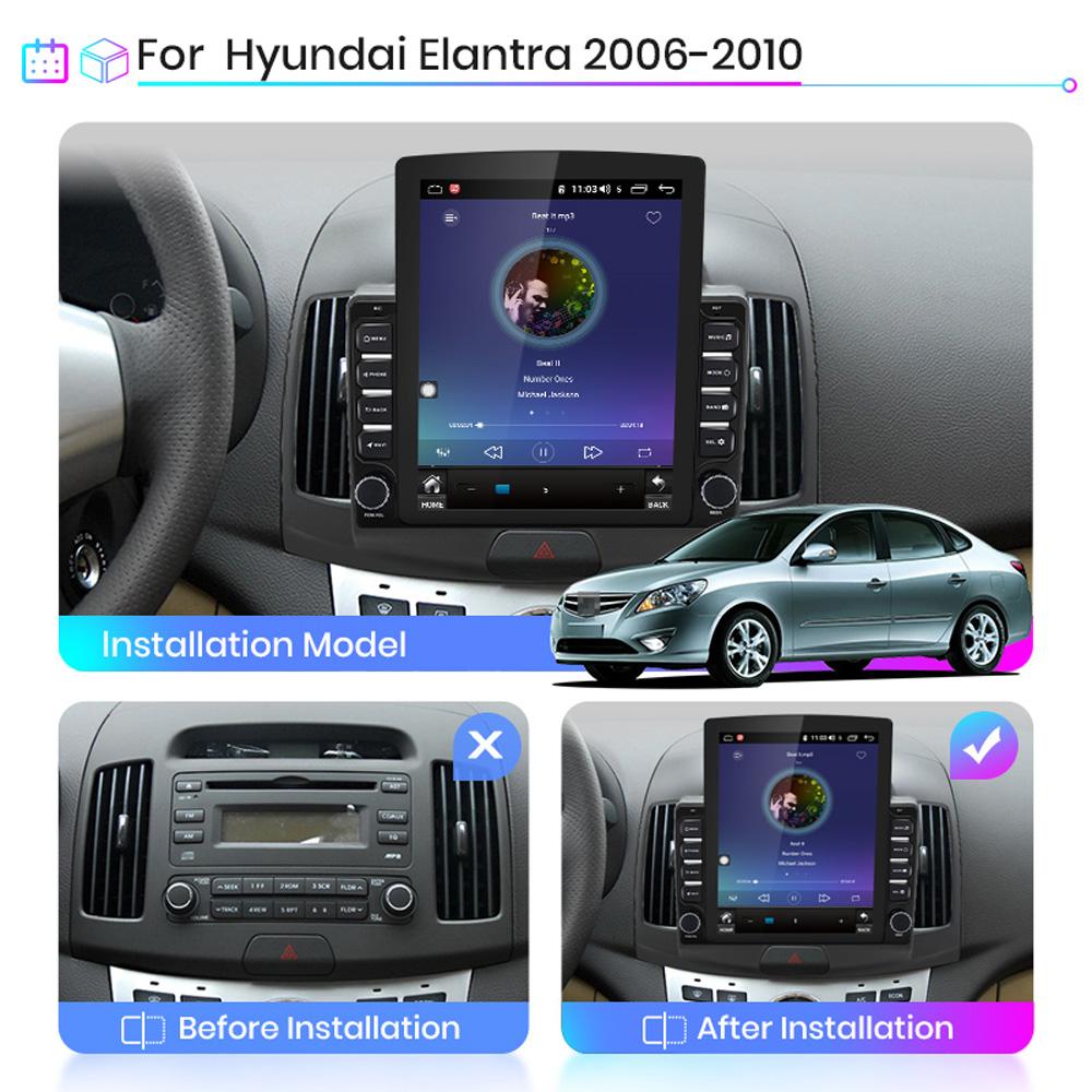 9.7'' Android Car Radio For Hyundai Elantra 2006-2010 2 DIN Tesla Vertical Screen Carplay Auto Radio Multimedia Player 2+32GB