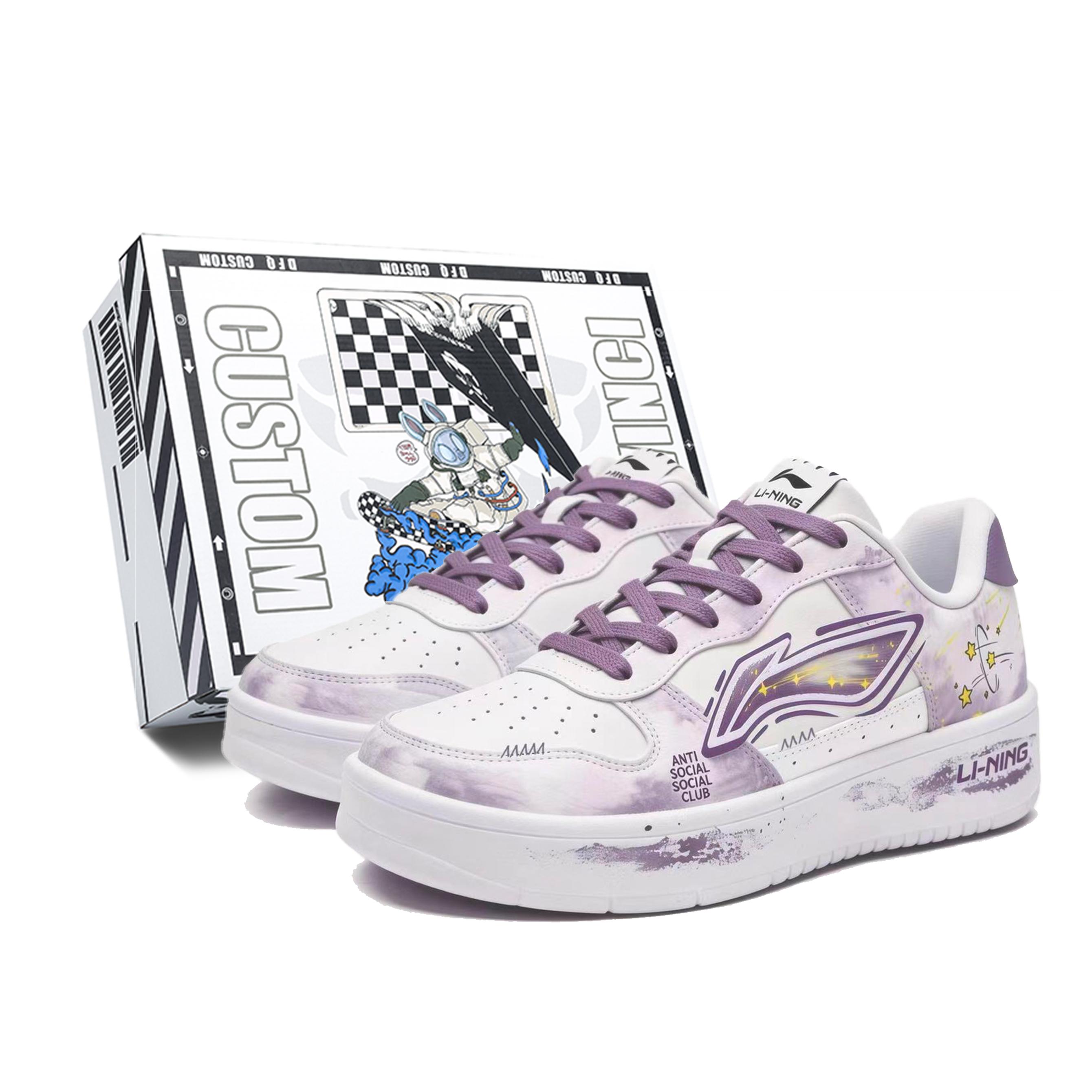 

Li Ning Floating Boat Starry Trajectory Tour, Box Abrasion Resistant Slip Resistant Low top Skateboard Shoes Women s AGCS420-6(TeamM--BOX) 35