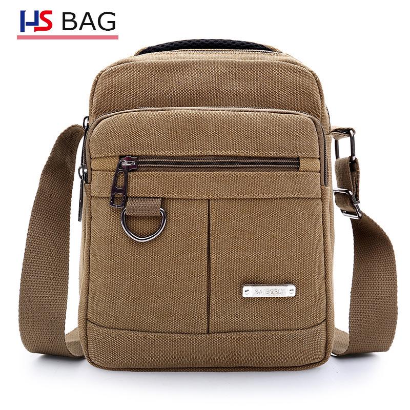 Borsa a tracolla in tela e pelle stile coreano da uomo per viaggiare