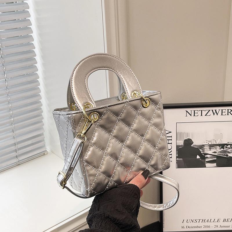 Chic Diamond Quilted Faux Leather Shoulder Bag for Women, Vintage Style Crossbody Hobo Purse, Soft Texture Handbag