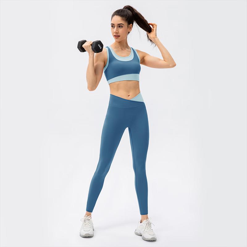 Women's High-Impact Integrated Contrast Yoga Sports Bra Vest