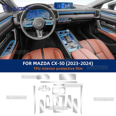 Voor MAZDA CX-50 CX50 2024 Sticker Krasbestendig Auto Interieur Middenconsole Media Dashboard Navigatie TPU Beschermfolie