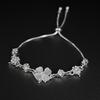 Women Fashion Electroplated Floral Clover Long Bracelet Japanese Korean Style