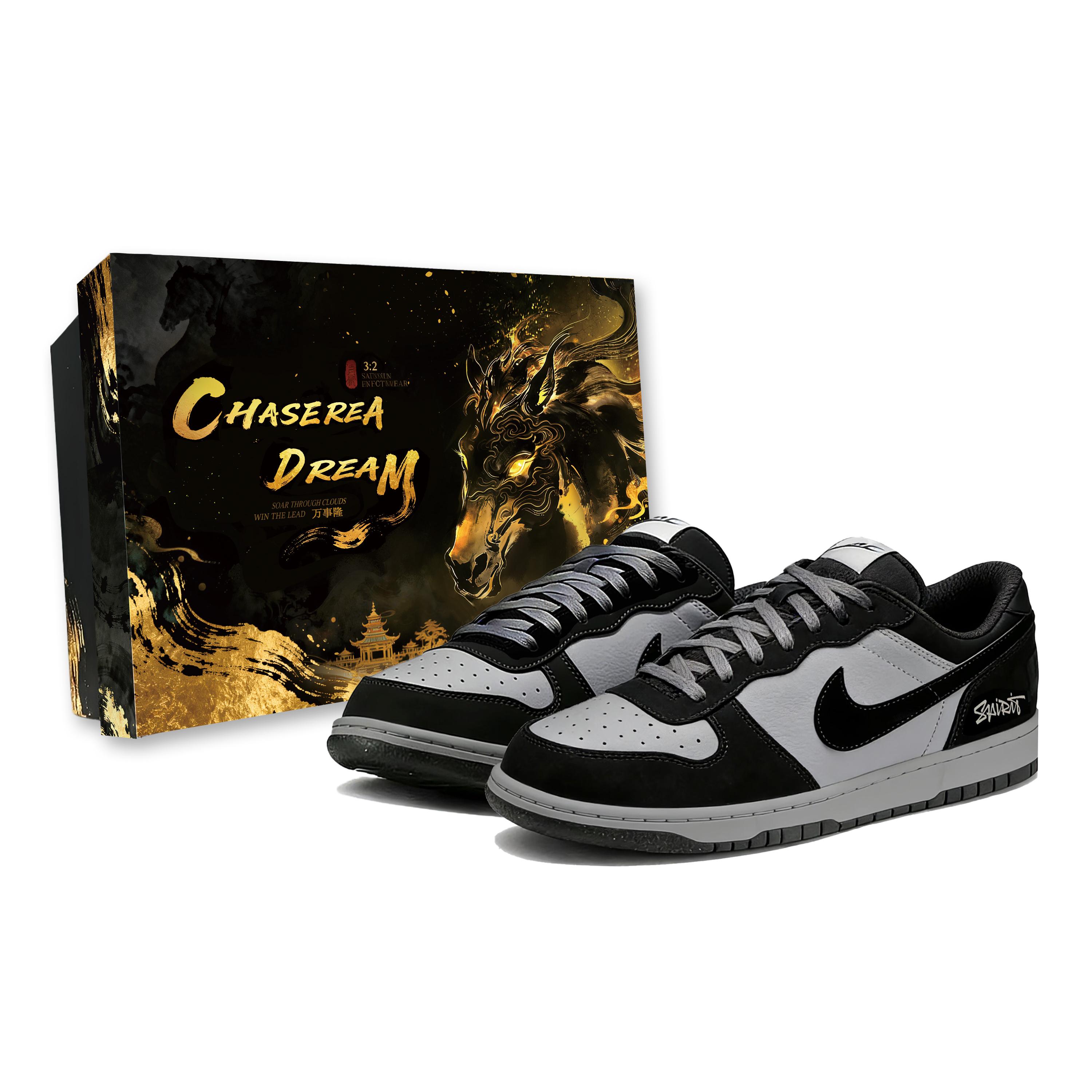 

Nike Big Fairyland, Saint, Special Packaging Low top Skateboard Shoes Men s Black Gray 355152-017(Team257-M-BOX) 40