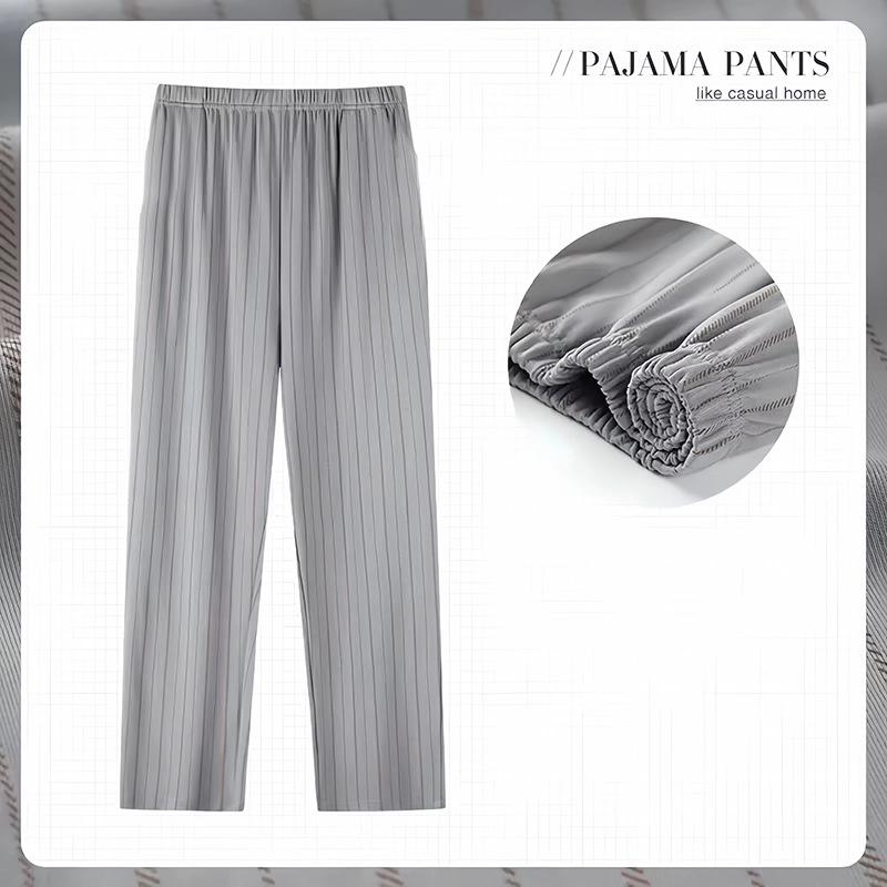 Men's 2024 Double Pocket Cotton Pajama Pants - Lightweight, Casual, Spring/Autumn Wear