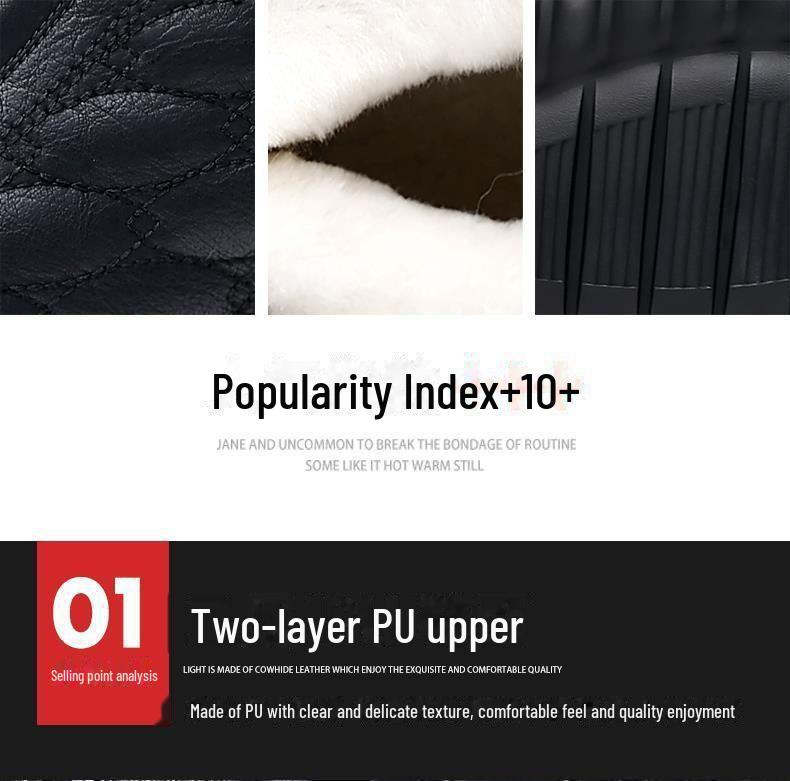 Pánské zimní kožené sněhule s kožešinovou podšívkou - Teplé, silné a pohodlné.