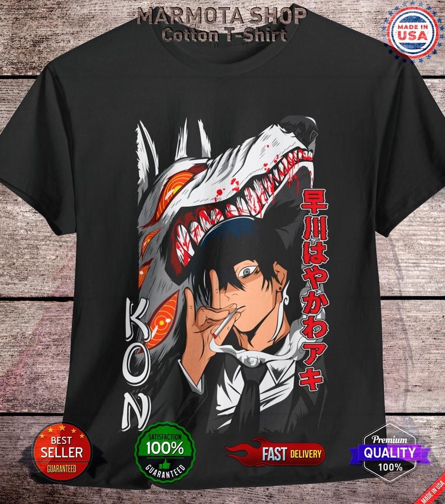 

Kon Chainsaw Man Shirt Anime Tee T-Shirt Pochita Horror Manga Otaku Makima Denji 4XL