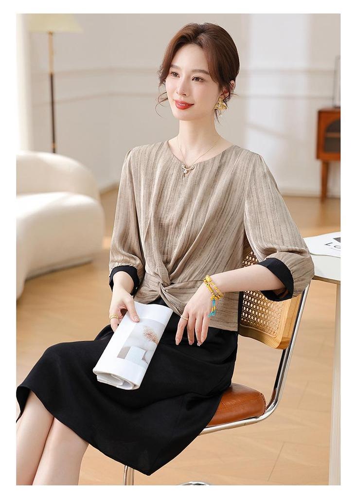 Mom's Elegant Summer Dress - 2026 New Style for Middle-aged & Elderly Women, Short-sleeved & Lightweight Skirt