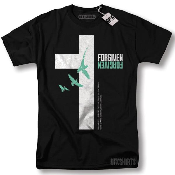 Forgiven Faith Prayer Christian Catholic Graphic Design T-shirt XXXL