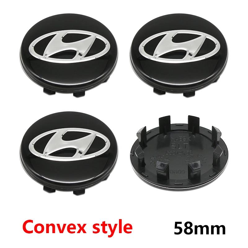 3D ABS 56/58/60/65mm Car Emblem Wheel Hub Center Cap Badge Covers Accessories For Hyundai I10 I20 I30 Getz Accent Elantra Santa