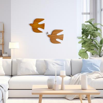 Wood Flying Birds Wall Decor Vintage Wooden Wall Hanging Pigeon Sculpture for Nursery Living Room Bedroom Farmhouse Wall Decor