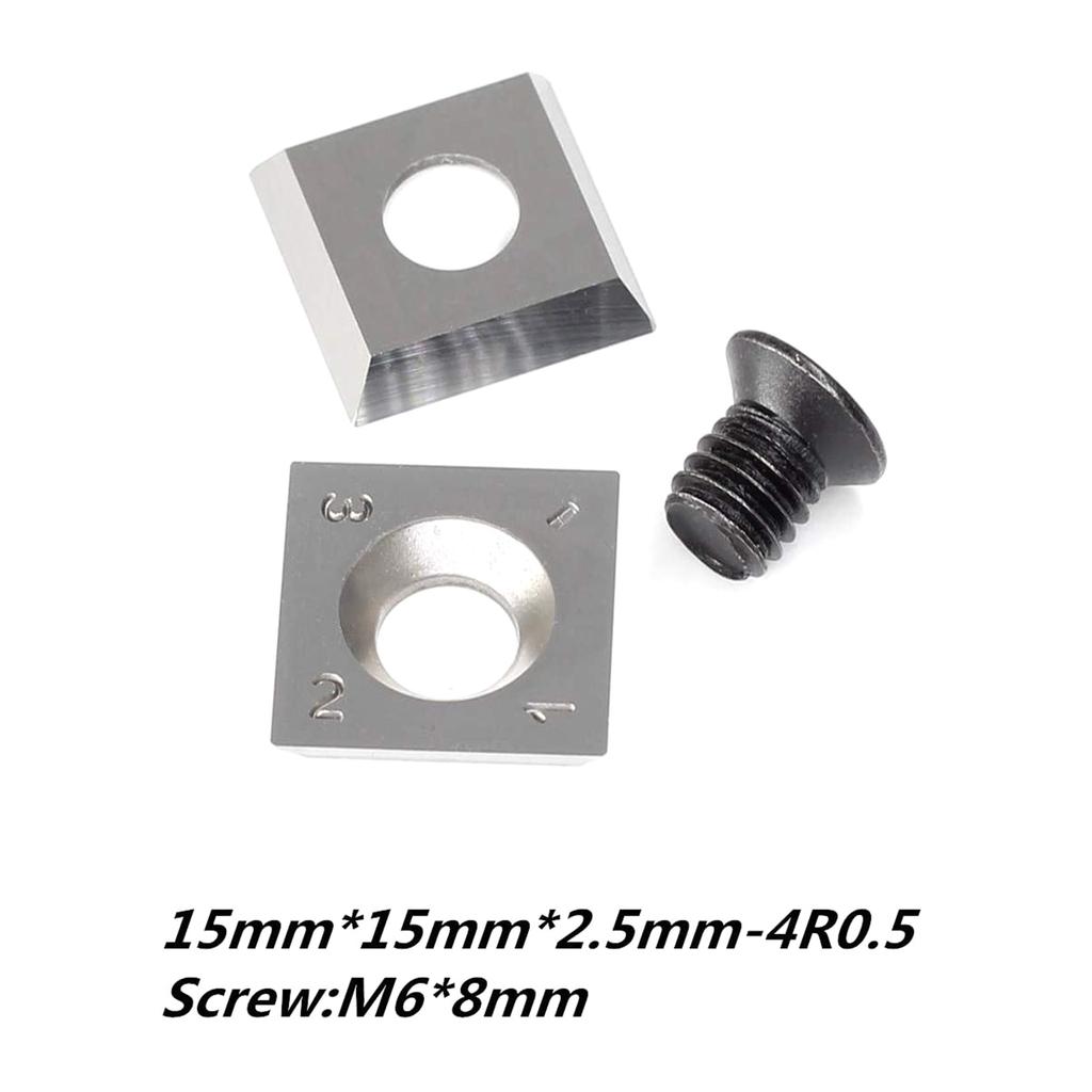 5Pcs Turning Carbide Cutter Inserts Square Diamond Round Shape Combination Set For Wood Turning Working Lathe Tool