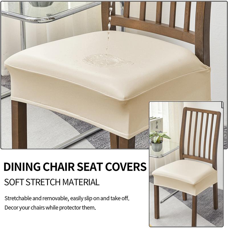 Waterproof seat covers for dining chairs Pu leather chair seat covers without back covers removable washable chair protector