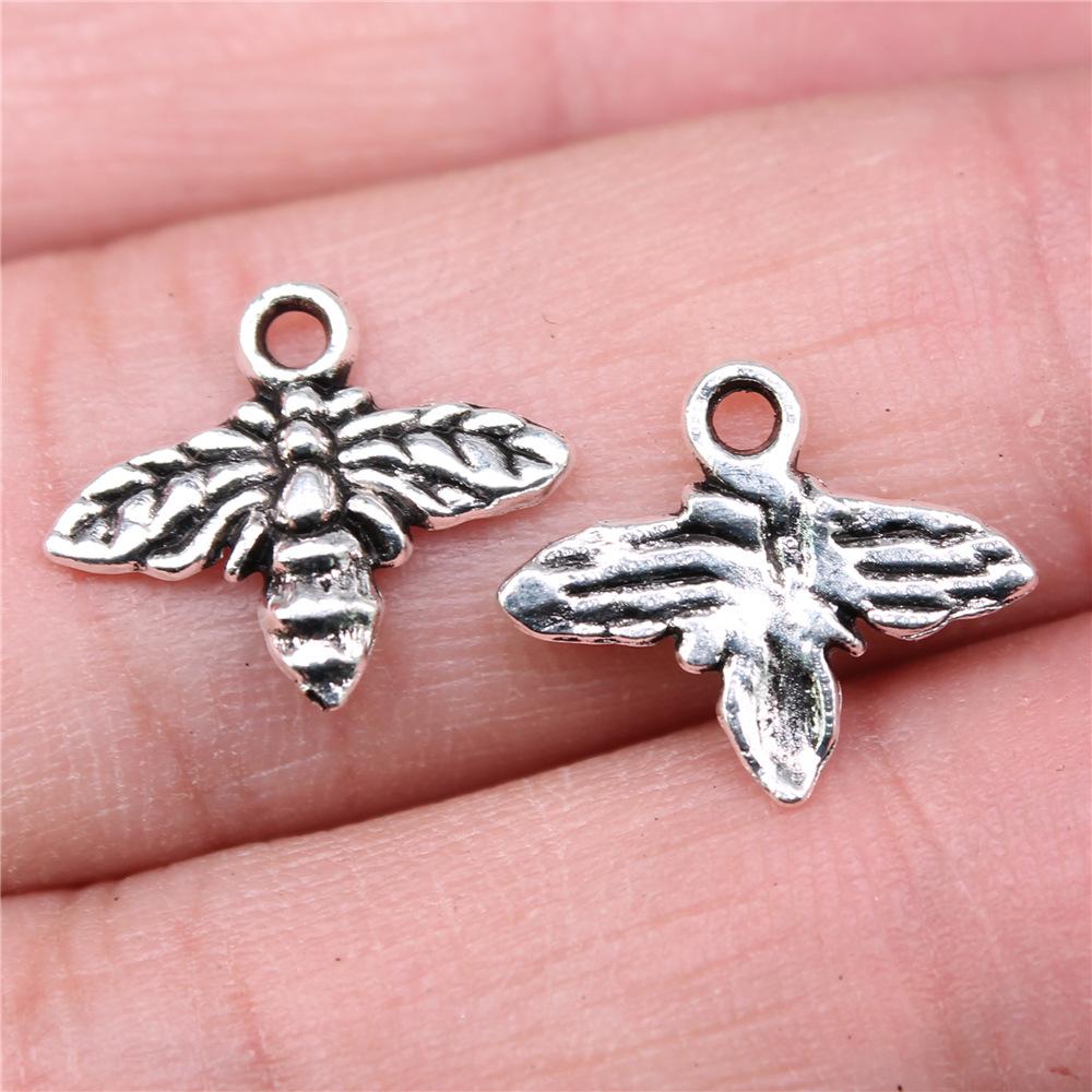 

20pcs Charms Bee Tibetan Bronze Silver Color Pendants Antique Jewelry Making DIY Handmade Craft