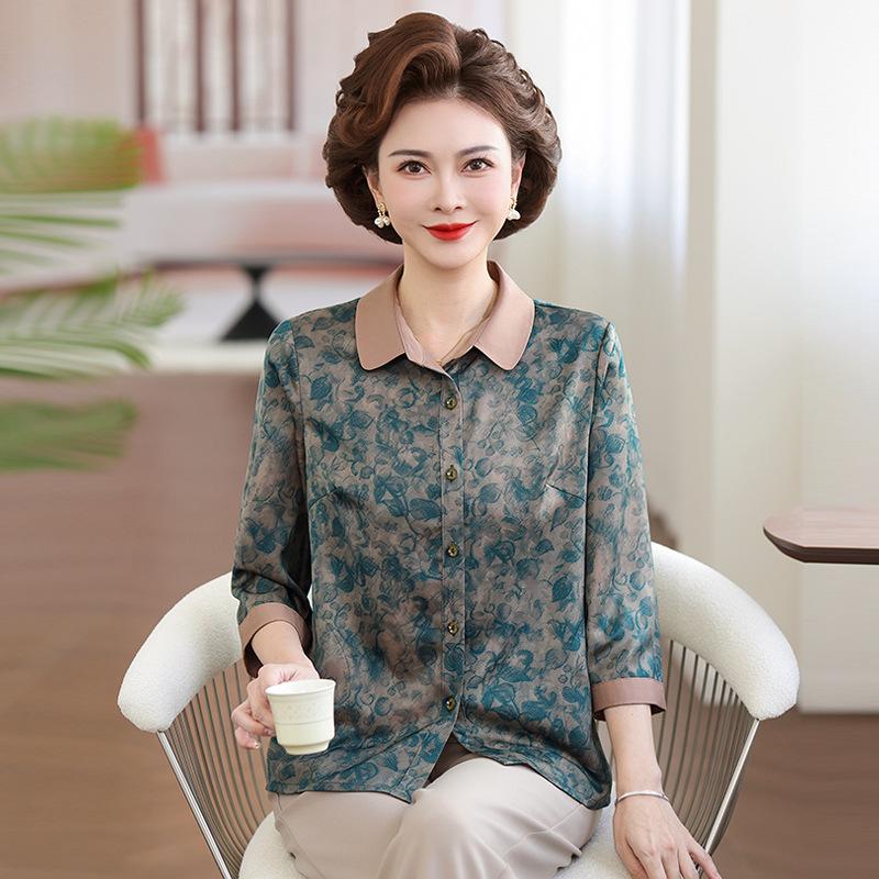 2026 Stylish Summer Shirt for Moms: Age-Defying, Seven-Sleeve Top for Middle-Aged & Elderly Women