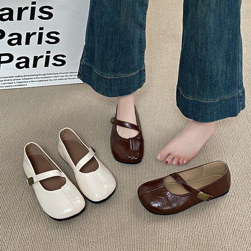 French ballet flat shoes women's summer 2025 new models with skirts Mary Jane shoes ladyshoes Doudou shoes evening shoes