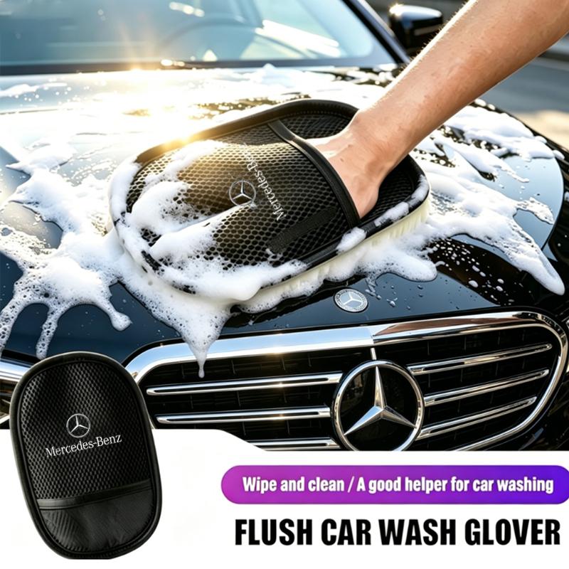 WLX4 For Mercedes Benz W210 W176 AMG CLS CLE CLA GLA GLB GLS Class A GLE W222 Car Plush Cleaning Gloves Thickening Wool Wash Towel