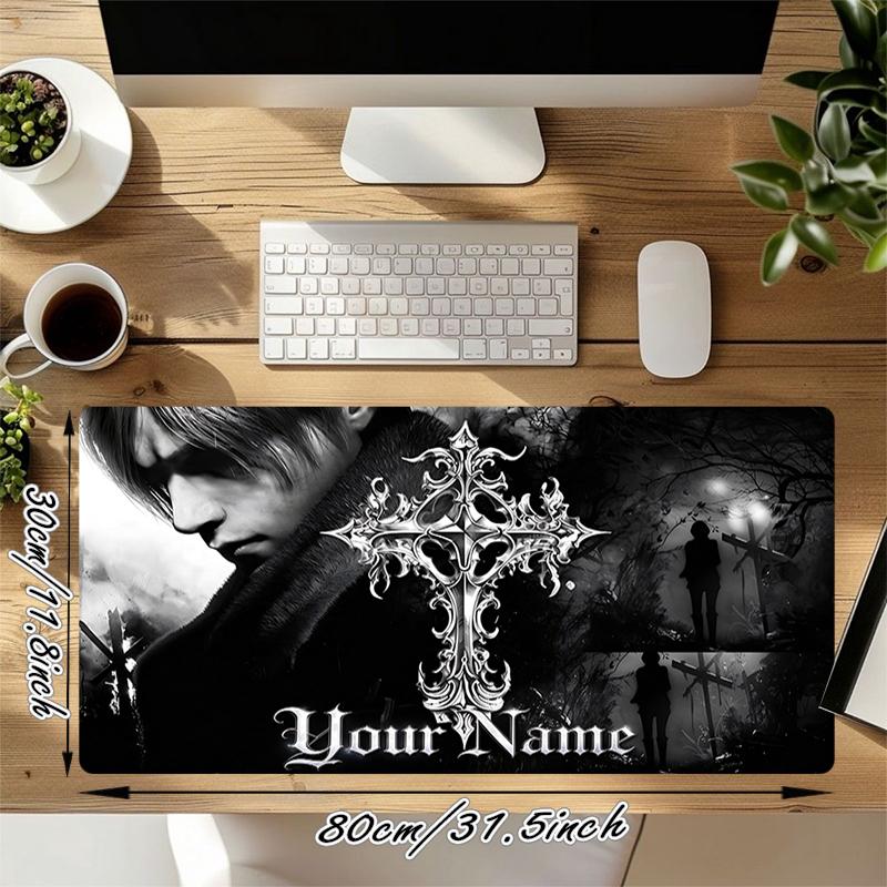 Custom 1Pc Ornate Gothic Cross Gaming Mouse Pad Keyboard Desk Mat Non-slip Rubber Lock Edge Waterproof Computer Mousepad for Office Q1152