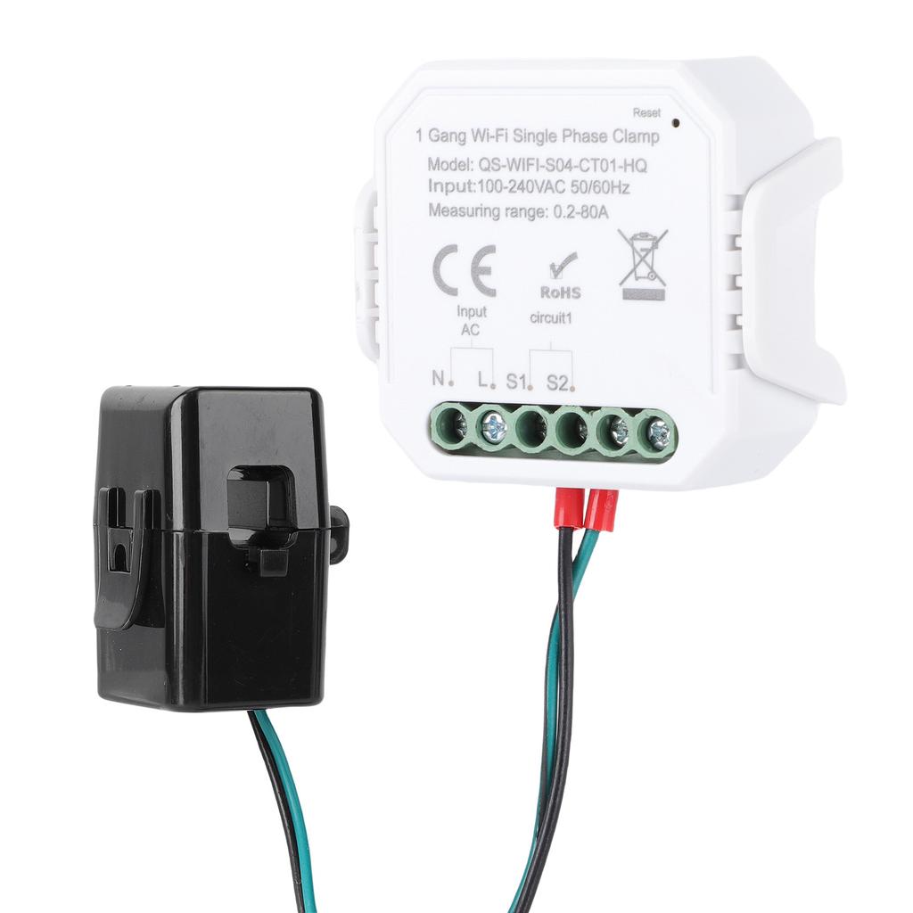 Smart Home Energy Monitor Single Phase Meter Consumption Monitor Real-Time Data Display for Solar PV System Monitoring Compatible with   Smart App