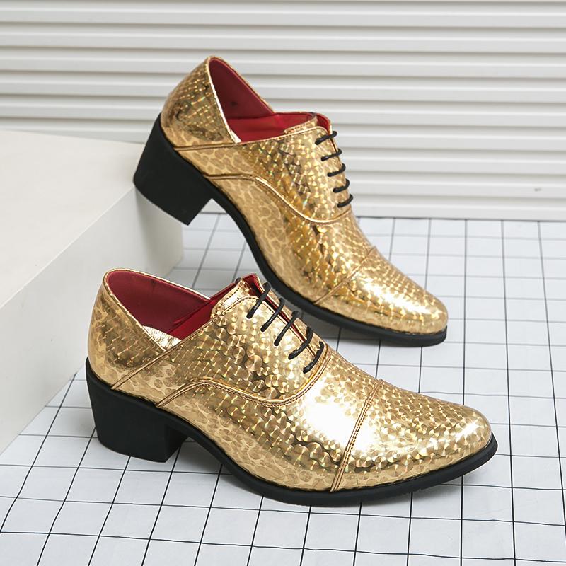 Pantofi de nuntă pentru bărbați, pantofi eleganti din piele lăcuită, cu șireturi, argintii, pentru petrecere la modă