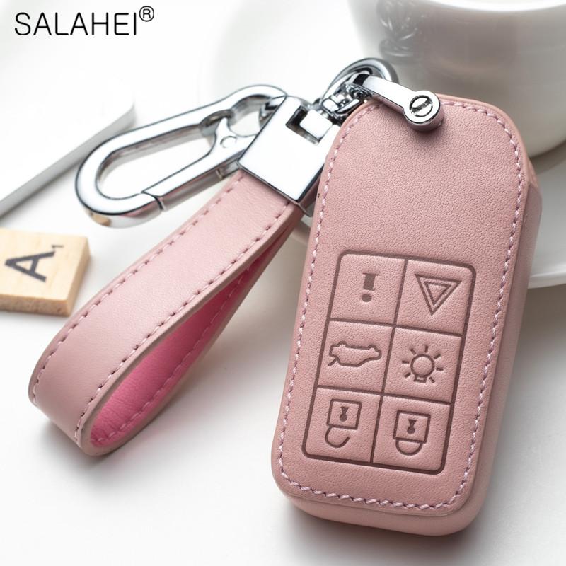Leather Car Key Case Leather For Volvo C30 Xc40 Xc60 Xc90 S60 S70 S80 S90 Xc90 - V50 V90 S40 D5 T5 T6 Keychain Bag