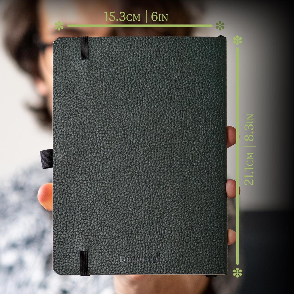 A5 Dotted Journal Notebook Softcover PU Leather Ideal for and Business with Elastic Pen and Bookmark Dingbats - - - Work, Travel, - Pocket, Closure,