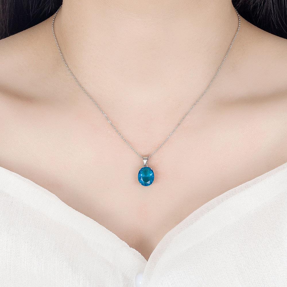 Andara Sterlingové Šperkové Sady Pro Ženy Elipsa Zirkonový Prsten Náhrdelník Náušnice Luxusní Doplňky Nabídky Dopravy Zdarma