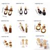 Versatile High-end Geometric Handmade Retro Faux Wood Stud Earrings for Women