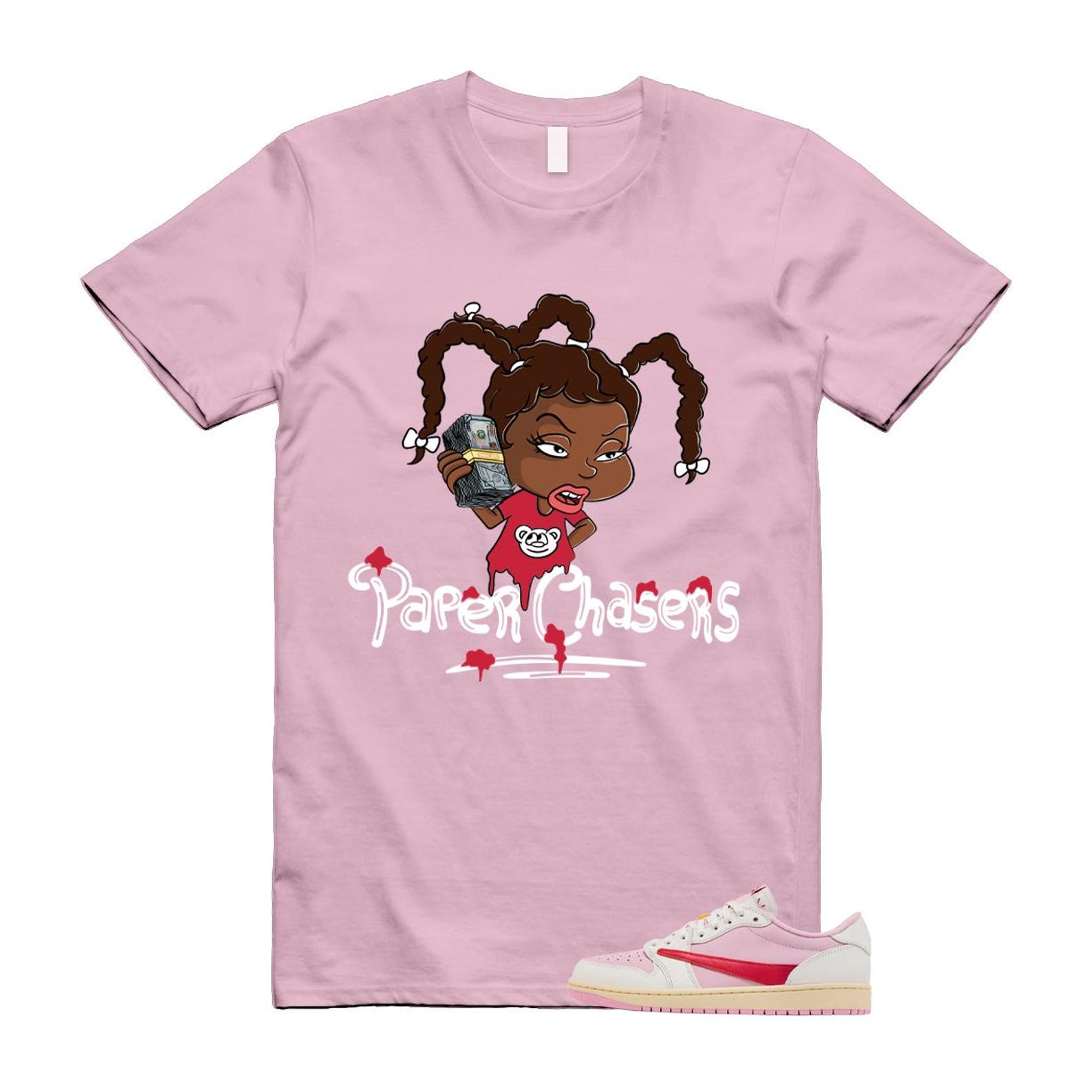 1 Tropical Pink Shy Muslin Travis Sail Retro Low OG SP T Shirt Match PC L