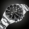 Luxury Men's Business Watches Men Silver Quartz Watch Male Luminous Clock