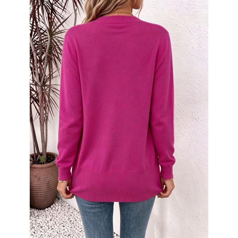 Women S Mid Length Long Sleeve Knit Cardigan Single Breasted Daily Outerwear