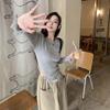 Foreign Style Long-sleeved Knitted Sweater Women's Autumn New Slim-fitting Fringed Rough Edge Irregular Short