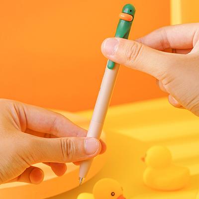 4 Stück Schreibstift, Süßer und Lustiger Styling-Stift, Kreativer Drehbarer Gelstift, Hühner-Druck-Gelstift 0,5 mm, Schwarze Büroartikel