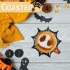 Halloween Spider Pumpkins Coasterss Felts Insulation Non-slip Mat Holiday Party Desktop Decoration Spider Webs Coasterss
