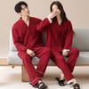 Red Wedding Couple Pajamas Spring and Autumn New Chinese Style Men's and Women's Pure Cotton Long-sleeved Loungewear Set