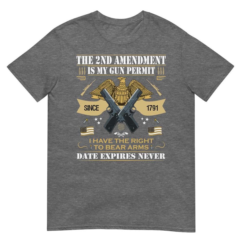 Pro Gun Second Aunisexdunisext Is My Gun Permit Usa American Flag TShirt