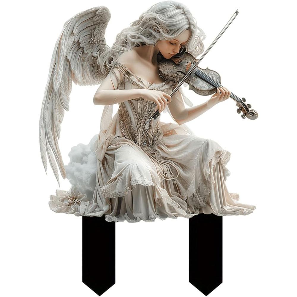 Small Size Fairy Garden Stake Decor, 2D Flat Acrylic Elf Yard Sign, Indoor Outdoor Garden Patio Yard Lawn Pot Plants