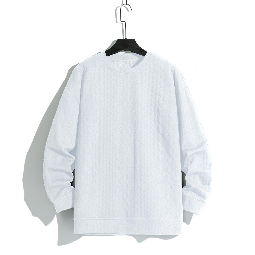 Men Autumn Winter Solid Color O-Neck Long Sleeves Pullovers Casual Warm Knitted Loose Sweaters Skin-friendly Daily Wear Tops