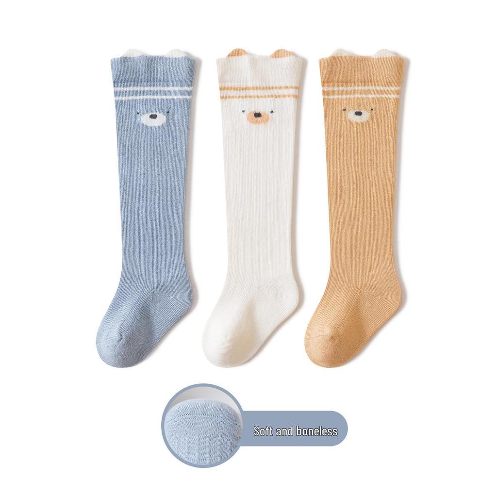 Infant Knee-High Cartoon Socks: Pure Class A Cotton, Non-Binding, Perfect for Spring, Autumn & Winter