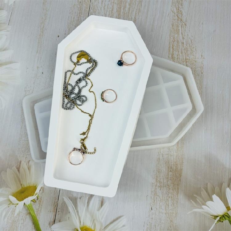 Coffin Shaped Resin Tray Molds for Making Jewelry Tray Display Stand