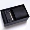 Men's Formal Tie Gift Box: Five-Piece Set with Logo, 8cm Striped Black for Weddings and Business 