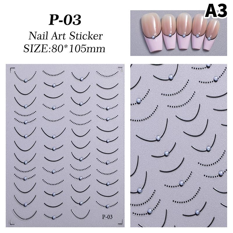 

Pearl Line French Nail Art Decorations Stickers Manicure Decals Nail Charm Accessories Nail Salon
