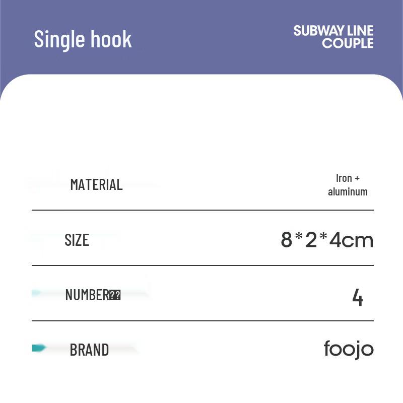 Fuju No-Drill Adhesive Metal Hooks (4-Pack)