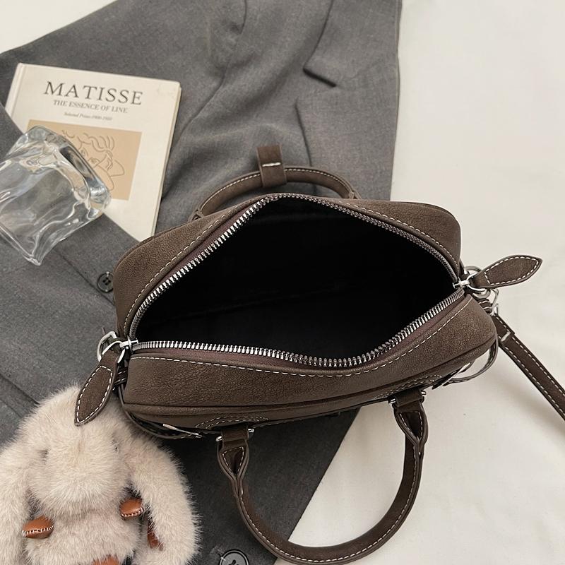 Fashion New Design Top Handle Small Handbag Pu Leather Cute Boston Crossbody Bags Ladies Casual Commuter Shoulder Purse