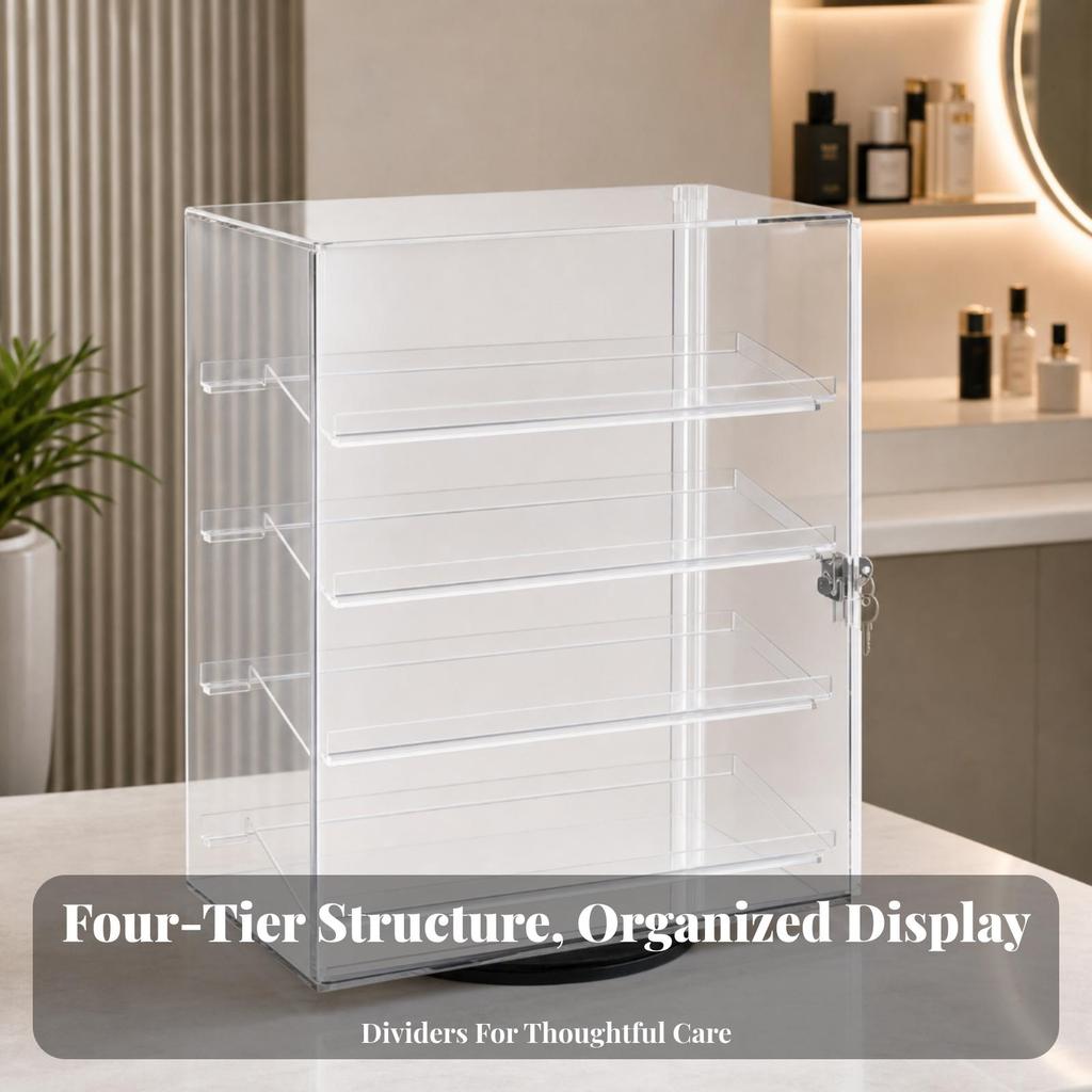 Countertop Display Cabinet with Lock 360-Degree for Retail Counters