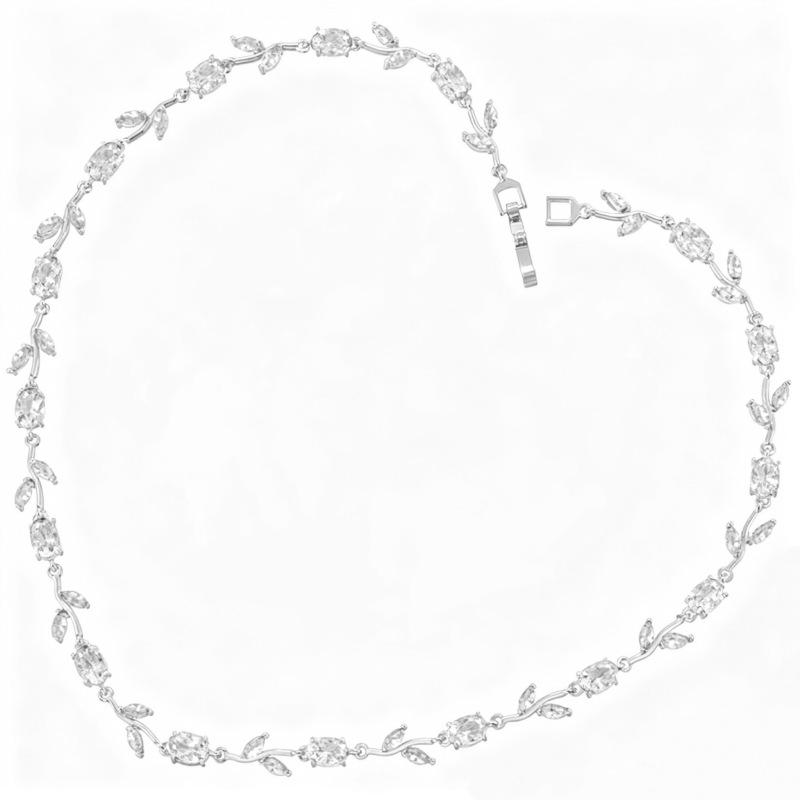 Light Luxury AAAAA Zircon Bracelet & Necklace Women's Exquisite Tulip Plant Design Jewelry Set
