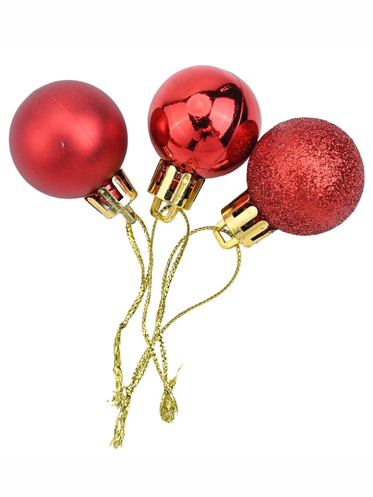 Elegant Pack of 24 Plastic Christmas Ornament Balls Shiny Matte Glitter