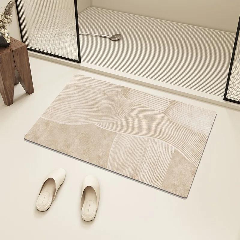 Super Absorbent Diatom Mud Floor Mat Soft Bath Carpet Quick Dry Home Entrance Doormat Non Slip Bathroom Foot Mats Toilet Rugs